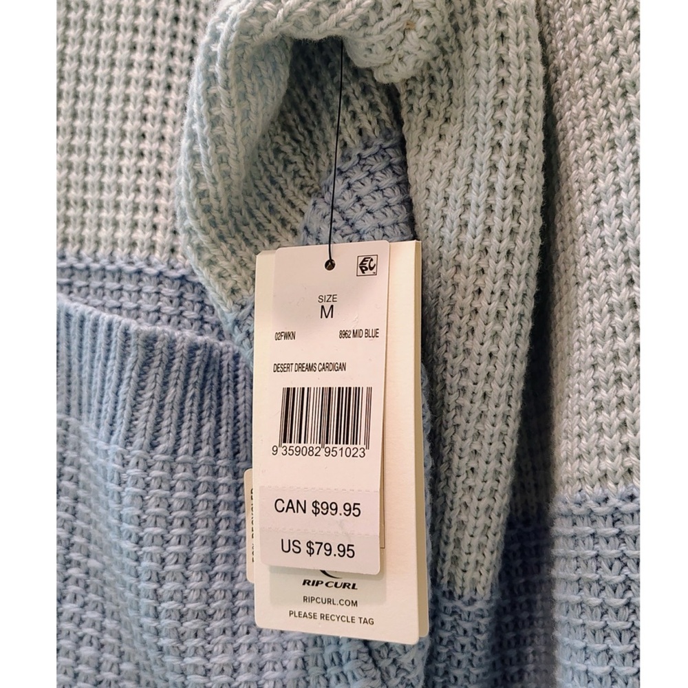 Rip Curl Mid Blue Desert Dreams Cardigan Sweater NWT - Picture 7 of 8